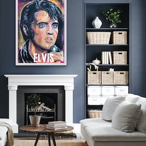 Elvis Presley poster, original art by Marie O’Hara
