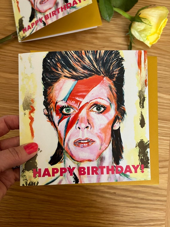 David Bowie Birthday Card, 15 X 15 Cm, Ideal for Bowie Fans