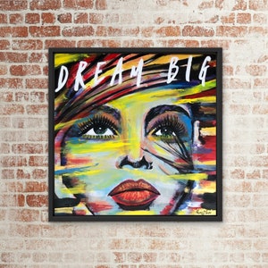 Dream Big wall art, Dream Big Art, Colourful Dream Big wall art, Dream Big Typography, office room art decor,   Spring wall art, Easter gift