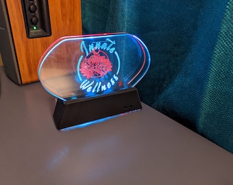 Customizable Color-Changing Two Color Illuminated LED Desktop Sign
