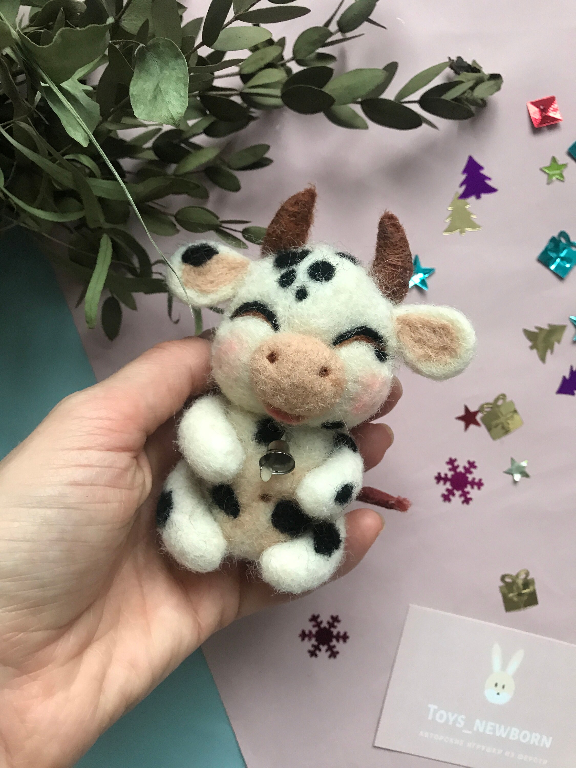 Needle Felting Video Tutorial Cow. Felted Tutorial Animals Toy Etsy