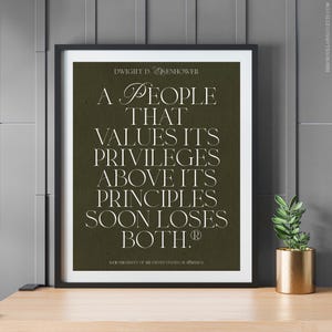 Dwight D. Eisenhower Quote Poster, Presidential Quotes, Inspirational Wall Art, Gift for American History Lovers, Military Leadership