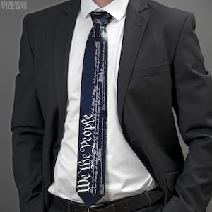 We The People Necktie – U.S. Constitution Tie, Historical Patriotic Gift for Lawyers, Teachers & History Buffs