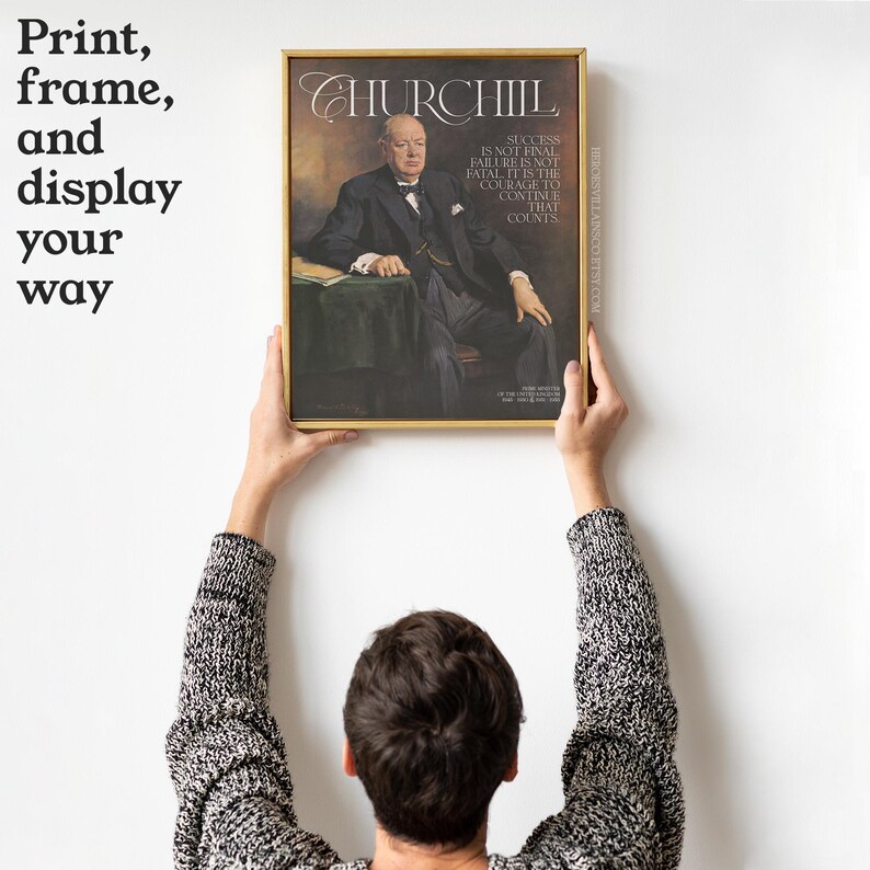 Winston Churchill Quote Poster | Digital Download – Success & Courage ...