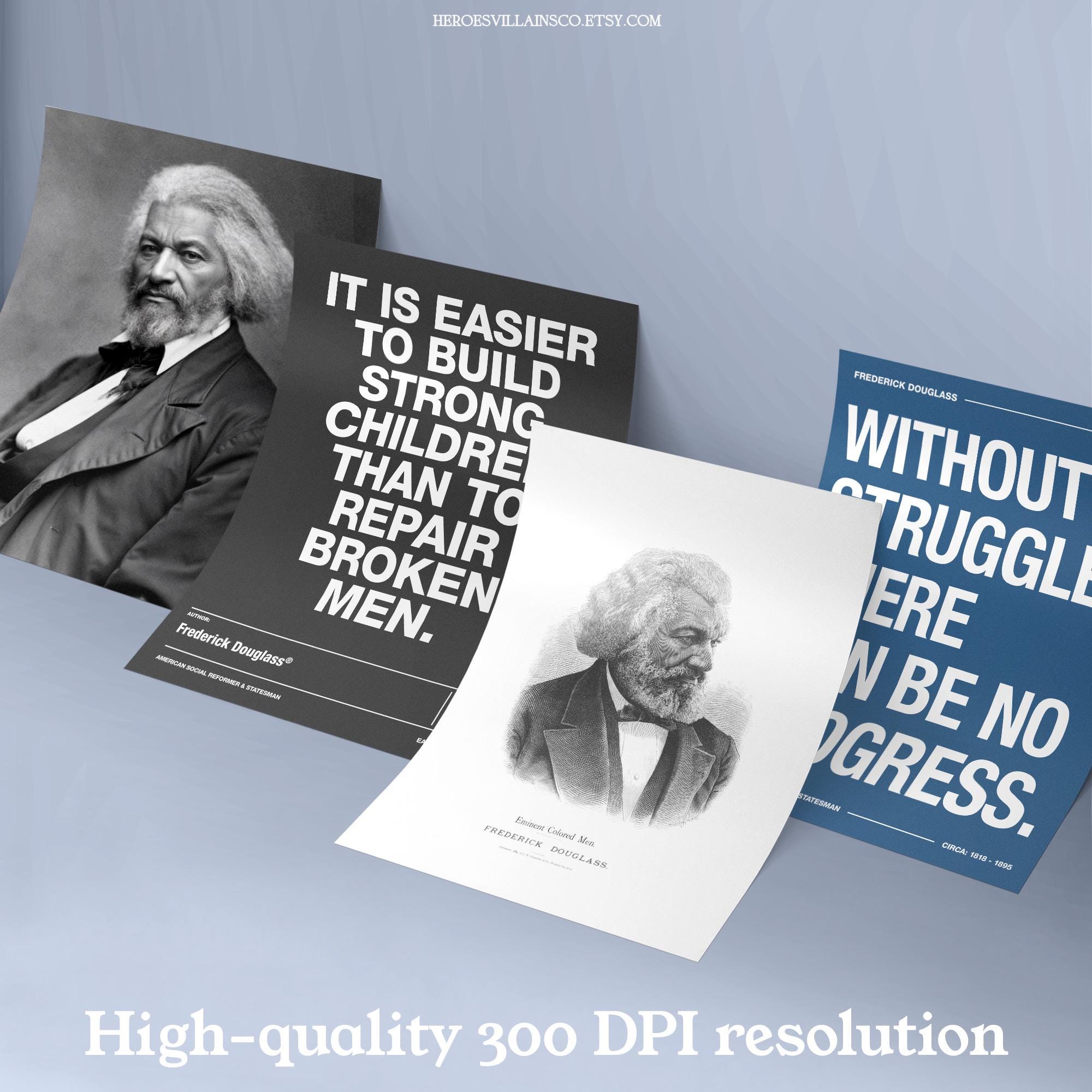 Frederick Douglass Quote & Portrait Poster Set | Digital Download ...