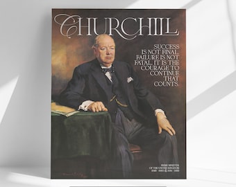 Winston Churchill Quote Poster | Motivational History Print (Digital Download)