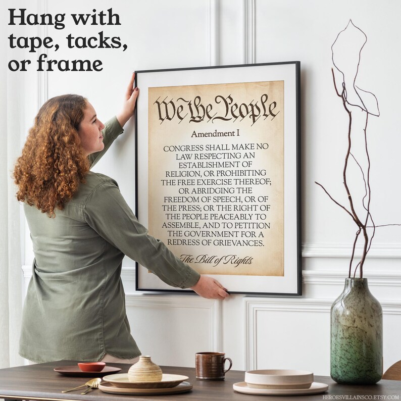 US Constitution First Amendment Poster – We the People, Amendment I ...