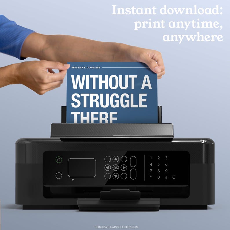 Frederick Douglass Quote & Portrait Poster Set | Digital Download ...