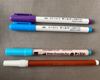 Fenteer 4Pcs Air Erasable Pen Disappearing Ink Fabric Marker Water Soluble Pens for Embroidery Cross Stitch Handicarft Needlework Quilting Tracing Stitching