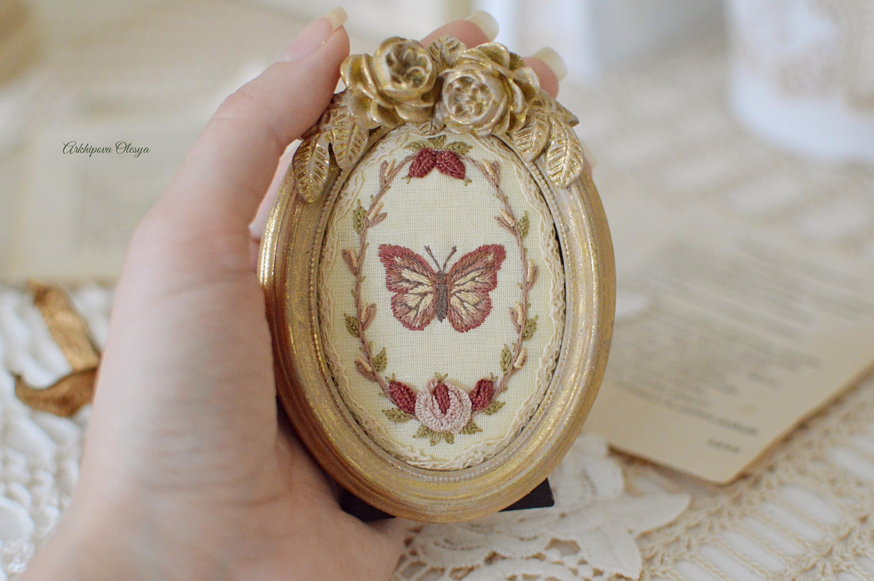 Oval frame art rose embroidery design embroidery art small  etsy Oval frame art rose embroidery design embroidery art small  etsy