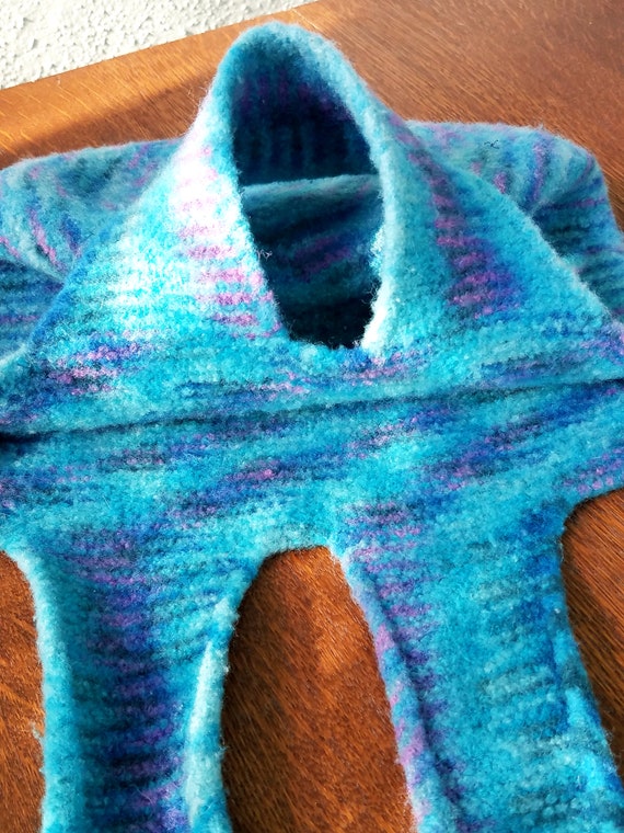 Hand Knit and Felted Purse in Turquoise - image 5