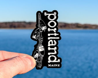 portland maine magnet, maine sticker, pine tree sticker, maine decal, 207 sticker