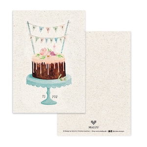 Carte postale de gâteau d'anniversaire
