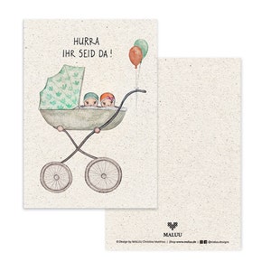 Postkarte Baby Twins