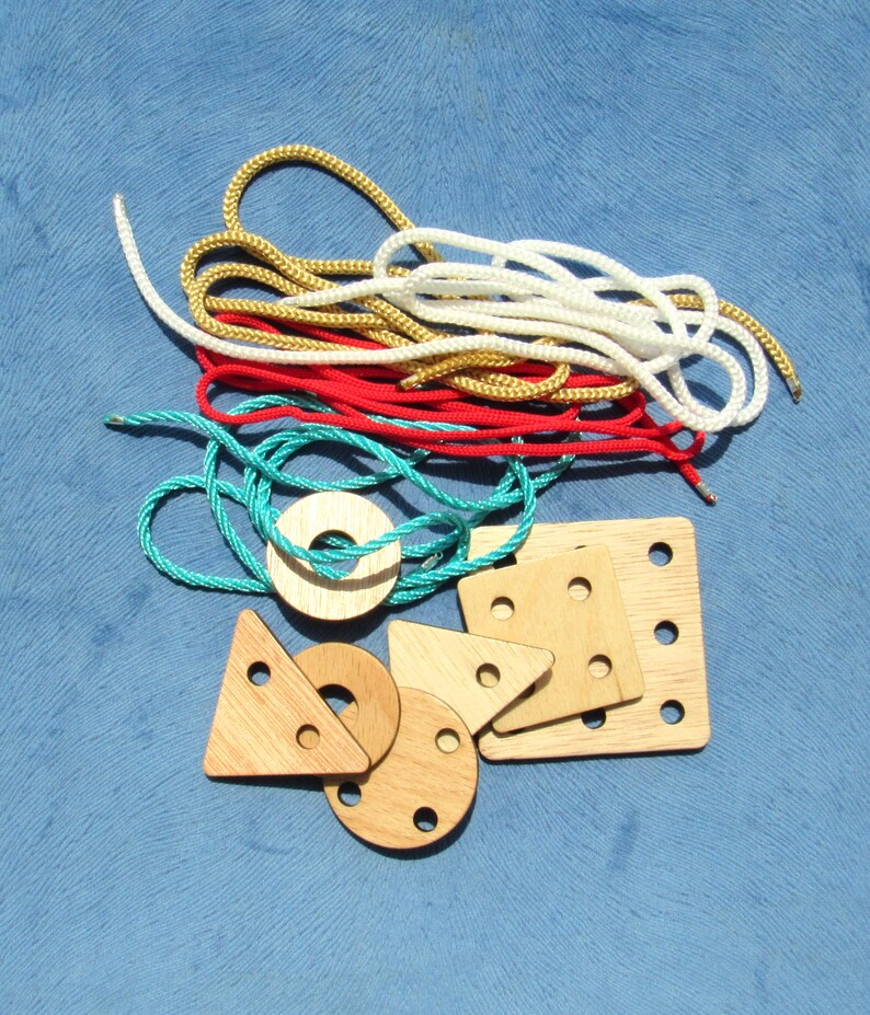 Lacing toy wooden. Waldorf Handwork. Basic Stitches. Learning Etsy