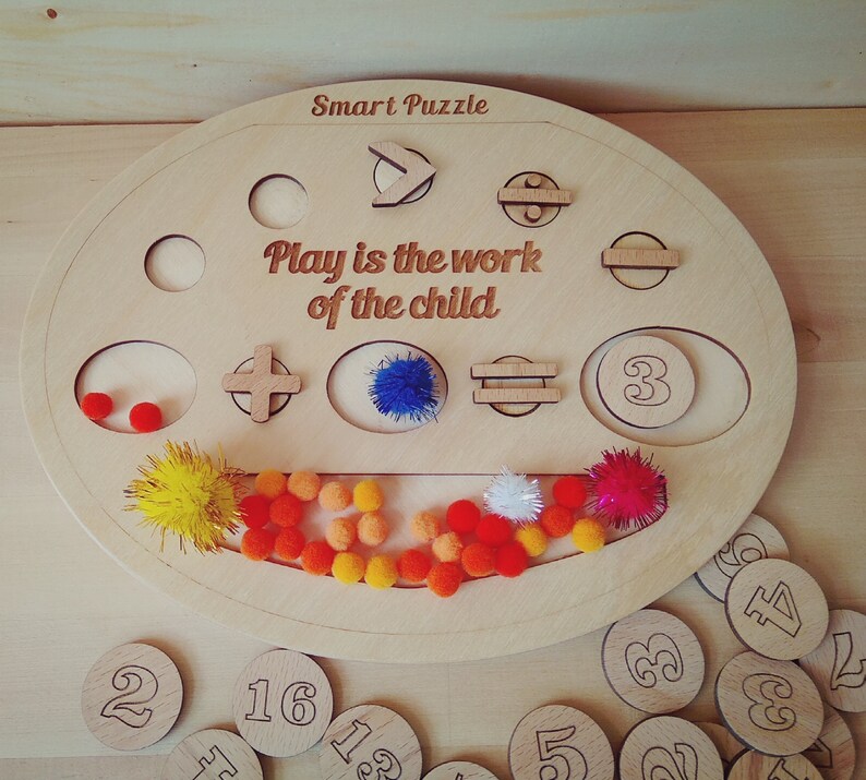 Math Puzzles Educational Puzzles for Children Montessori Etsy