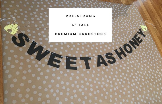 Sweet As Honey String Party Banner Bee Themed Black And Etsy