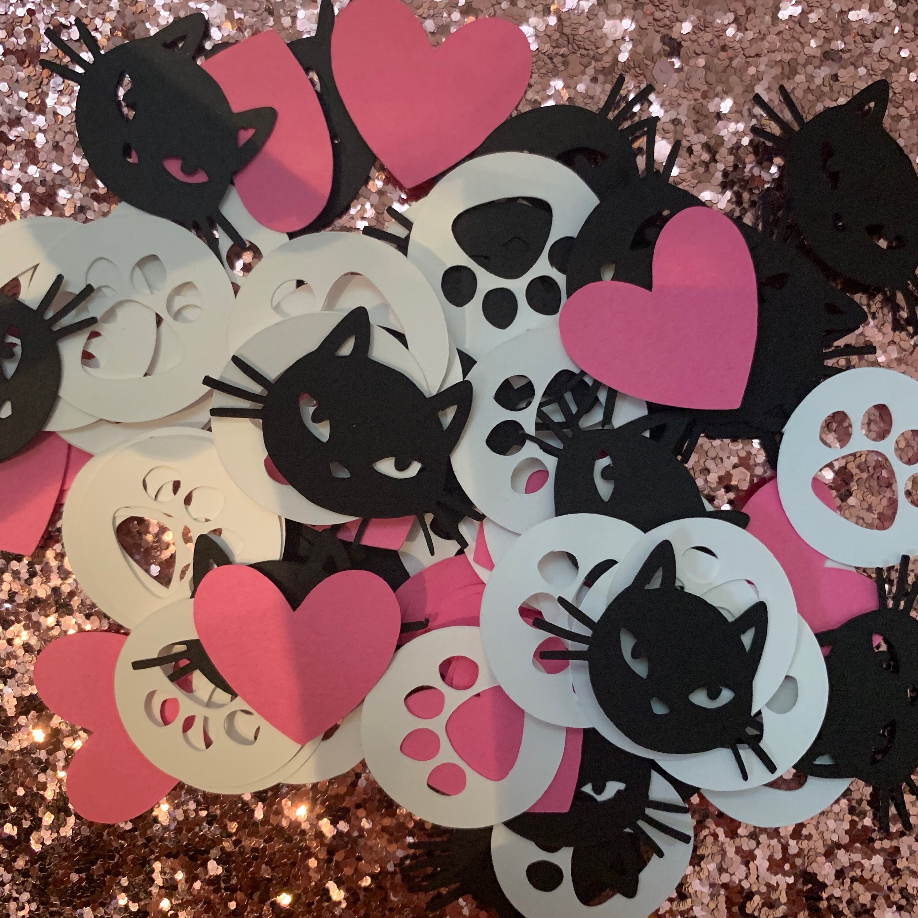 CAT CONFETTI 100 pieces chunky cat party themed confetti Etsy