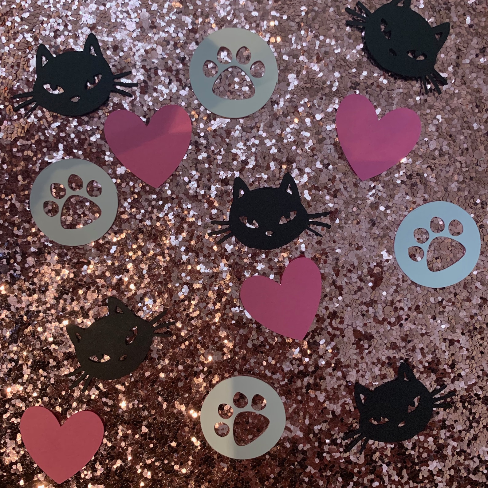 CAT CONFETTI 100 pieces chunky cat party themed confetti Etsy