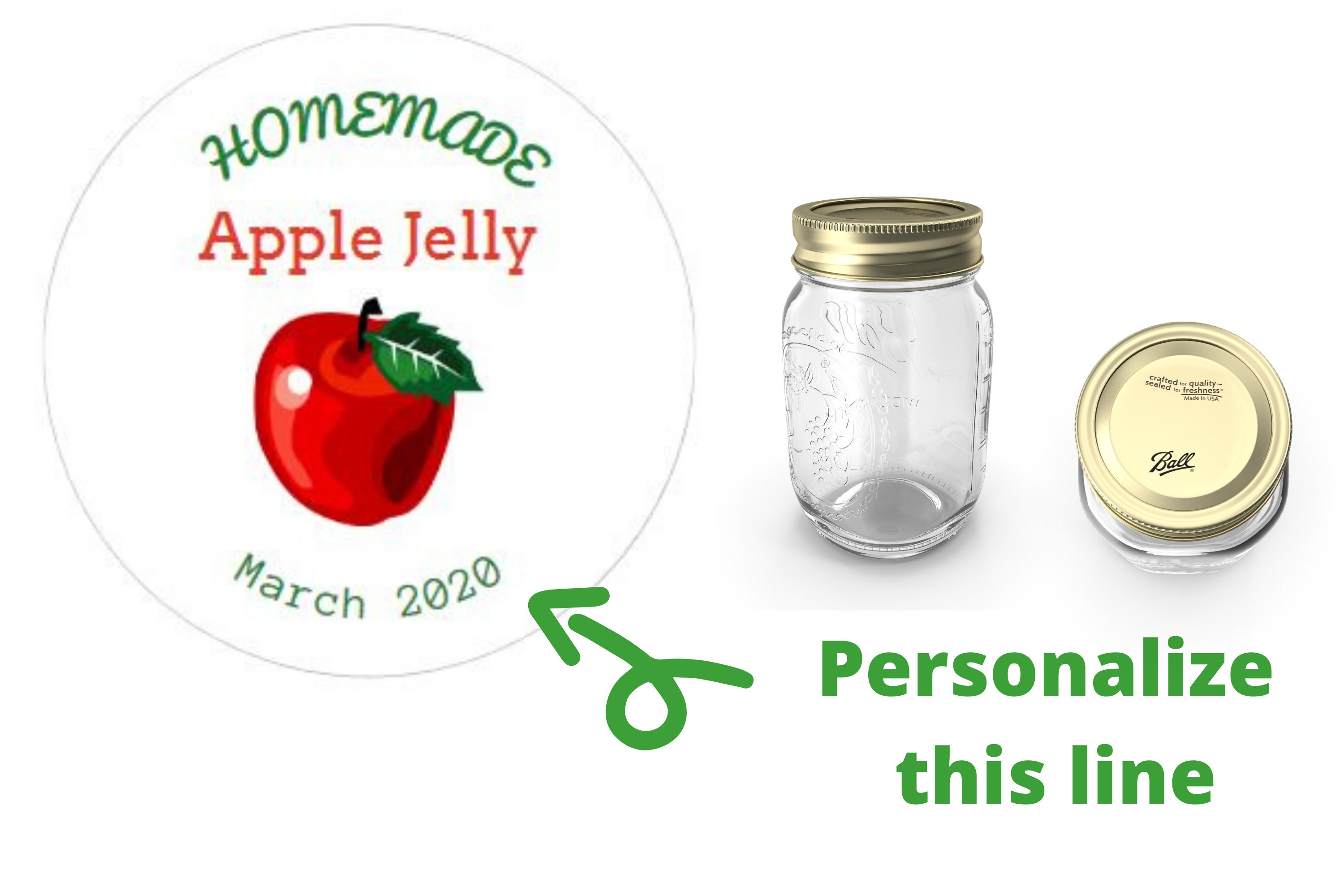 Apple Jelly Labels Homemade Canning Jar Labels for Mason Etsy