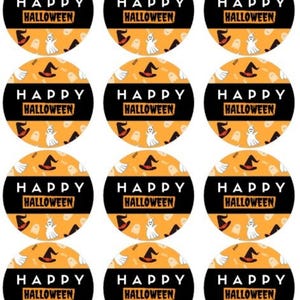 Happy Halloween – Baking Labels, Cookie Labels, Made with Love, Baked with Love, Homemade Box Labels,  Sheet of 12 - 2.5&quot;