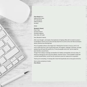 Funny Retirement Letter Template: Editable Word Document (Instant Download)