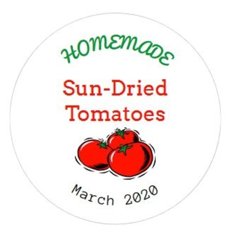 Sundried Tomatoes Labels Homemade Canning Jar Labels for Etsy
