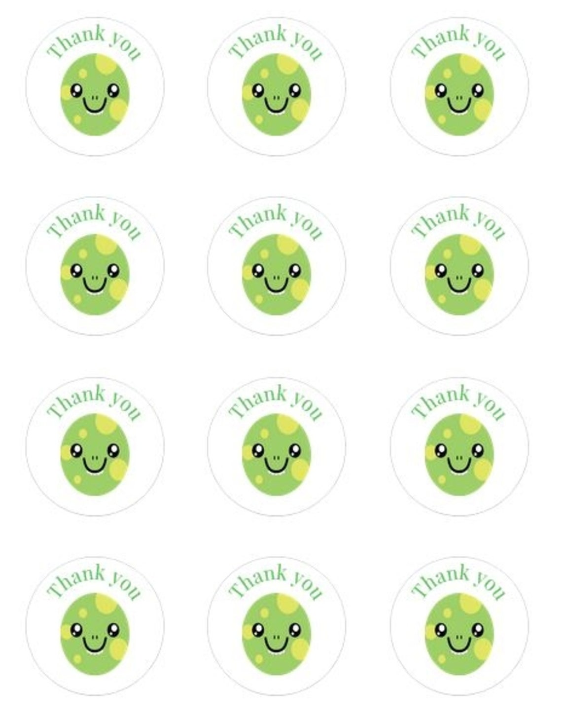 Thank You Happy Face Day Care Stickers Baking Labels Cookie Etsy
