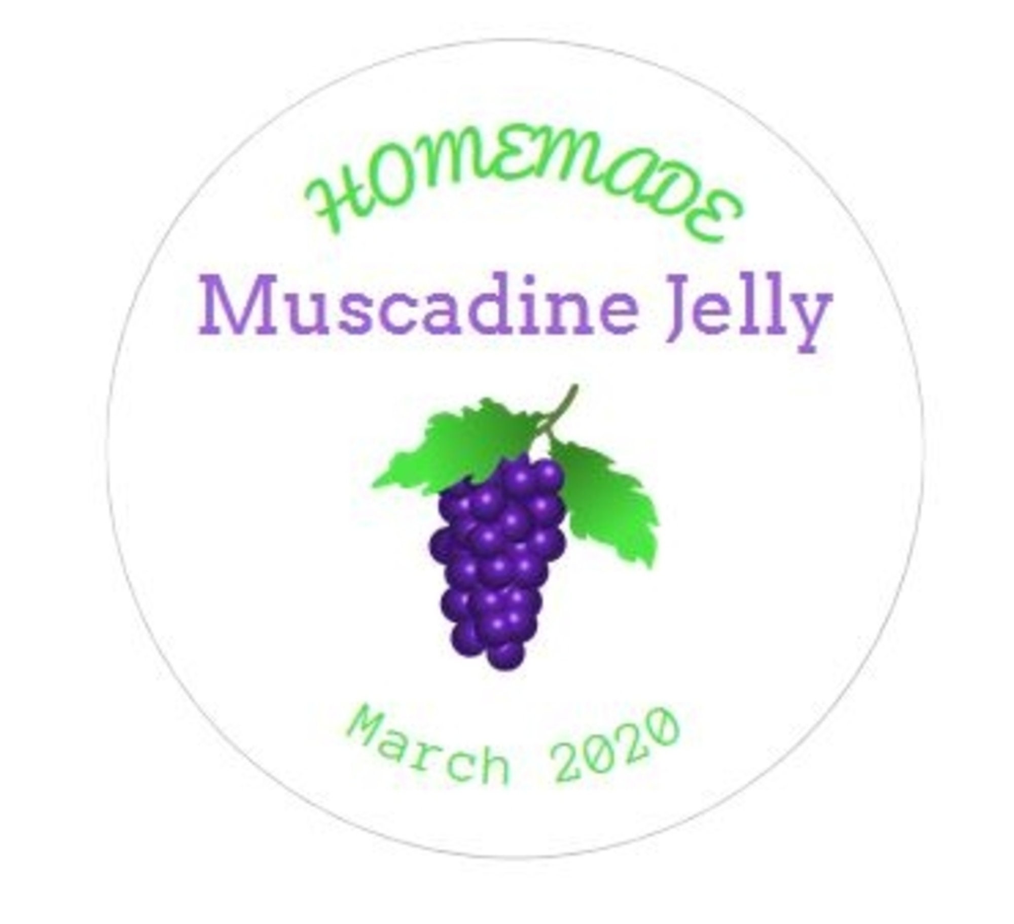 Muscadine Jelly Labels, Homemade Canning Jar Labels for Mason Jars