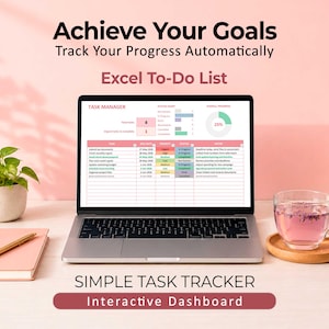 Simple Excel To-Do List Template for Planning and Tracking Tasks with a Dashboard