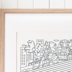 San Diego Ilustración Arte Impresión / Minimal Home Decor Wall Art