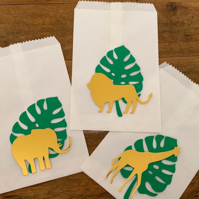 Jungle Party Cookie Bags Safari Animals Popcorn Favor Bags Etsy
