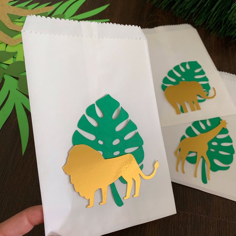 Jungle Party Cookie Bags Safari Animals Popcorn Favor Bags Etsy
