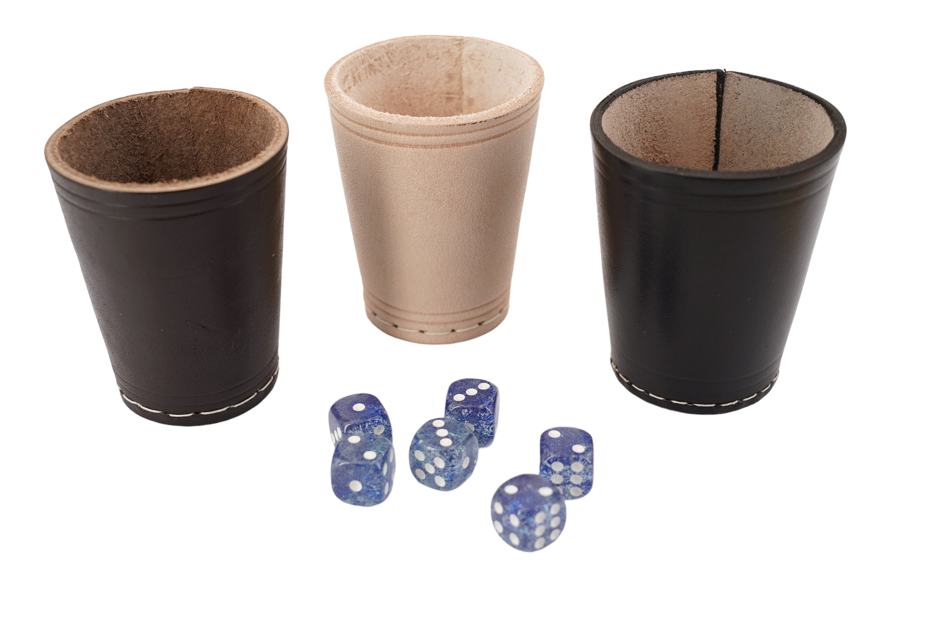 Glitzer-Würfel-Set Mit 16 Mm Ecken Im Schicken Würfelbecher – Inkl. Geschenkbox (Gelb & Schwarz)