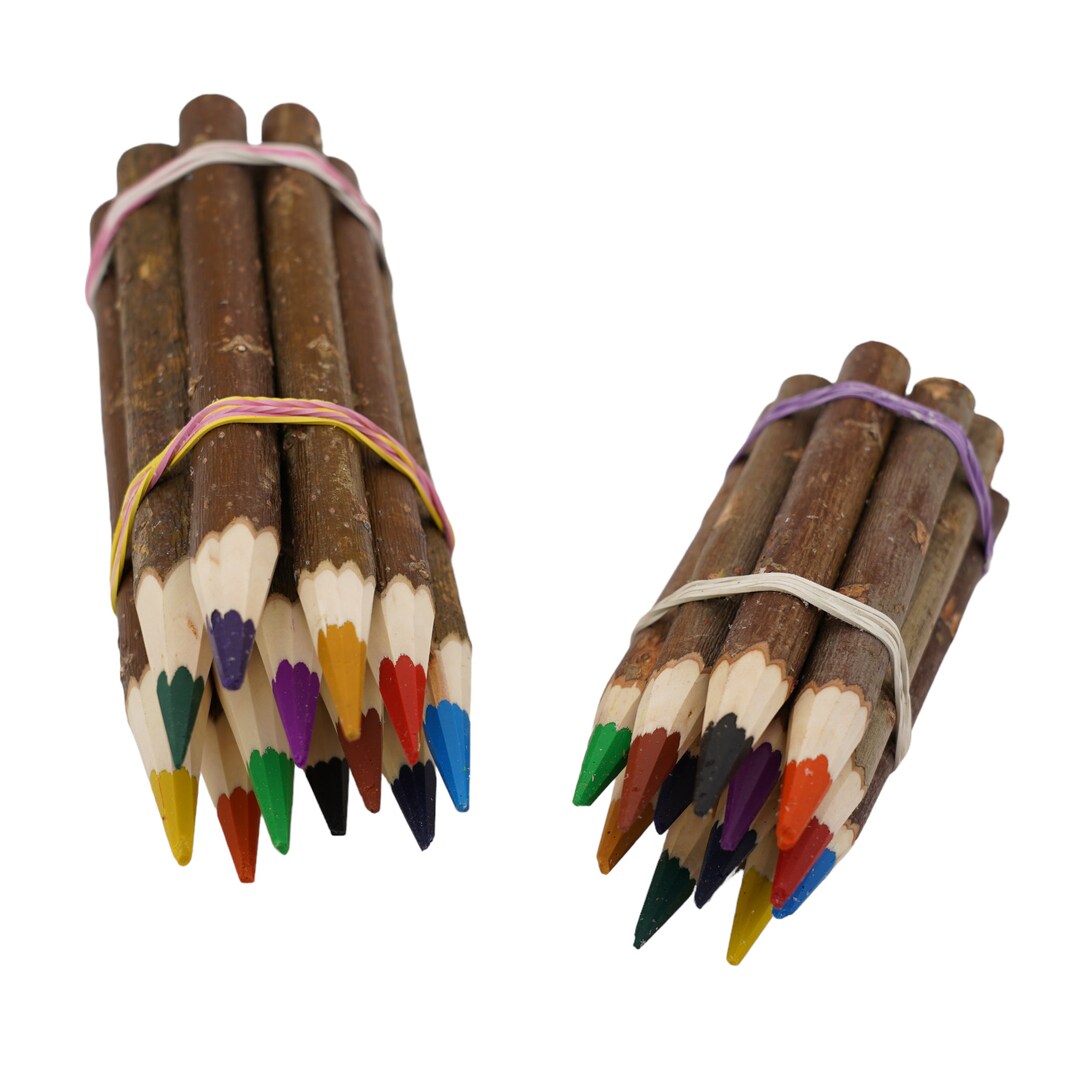 Bark Wood Crayons Etsy