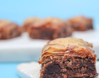 Chocolate Fudge Baklava, Lebanese Baklava, Homemade Baklava, Mediterranean Sweets, Baklawah