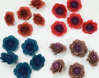 Polymer clay rose charms for jewelry making | blue rose charm | red rose charm | polymer clay beads | polymer clay flower charm | fimo charm