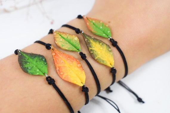 Fallen Leaves Resin Bracelet