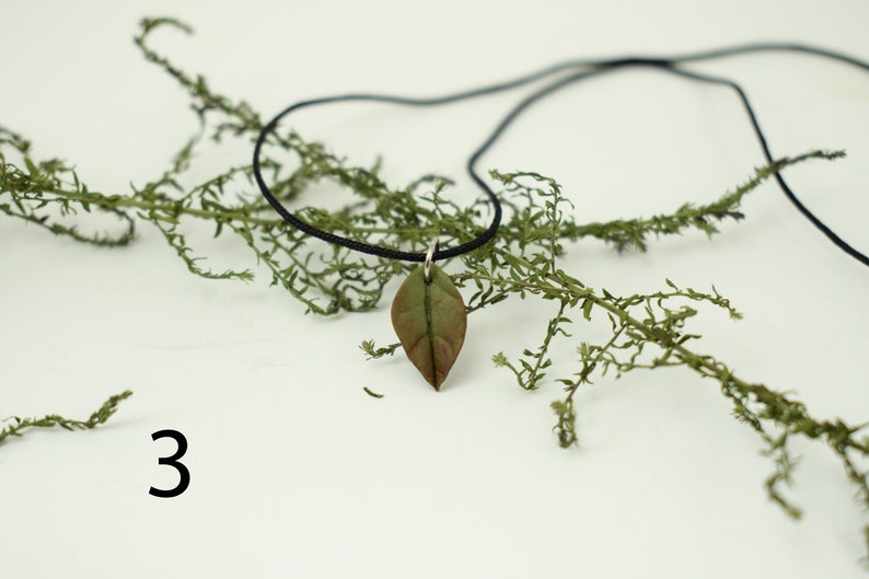 Collar de hojas de otoño, collar de hojas de otoño, collar de arcilla polimérica, gargantilla de hojas, colgante de hojas de otoño, collar de plantas, joyería de hojas de arcilla polimérica imagen 6