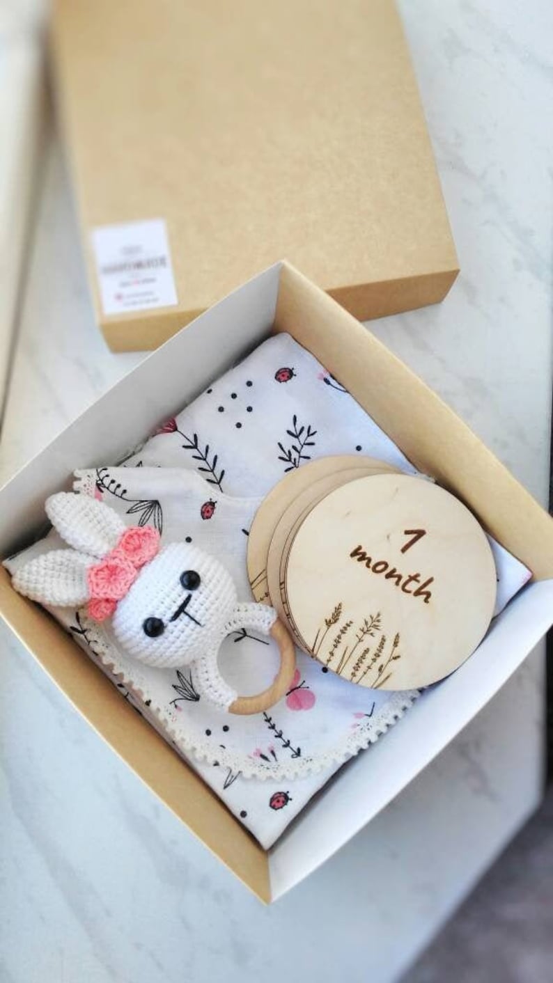 Baby girl gift basket for mom to be Baby girl announcement gift box