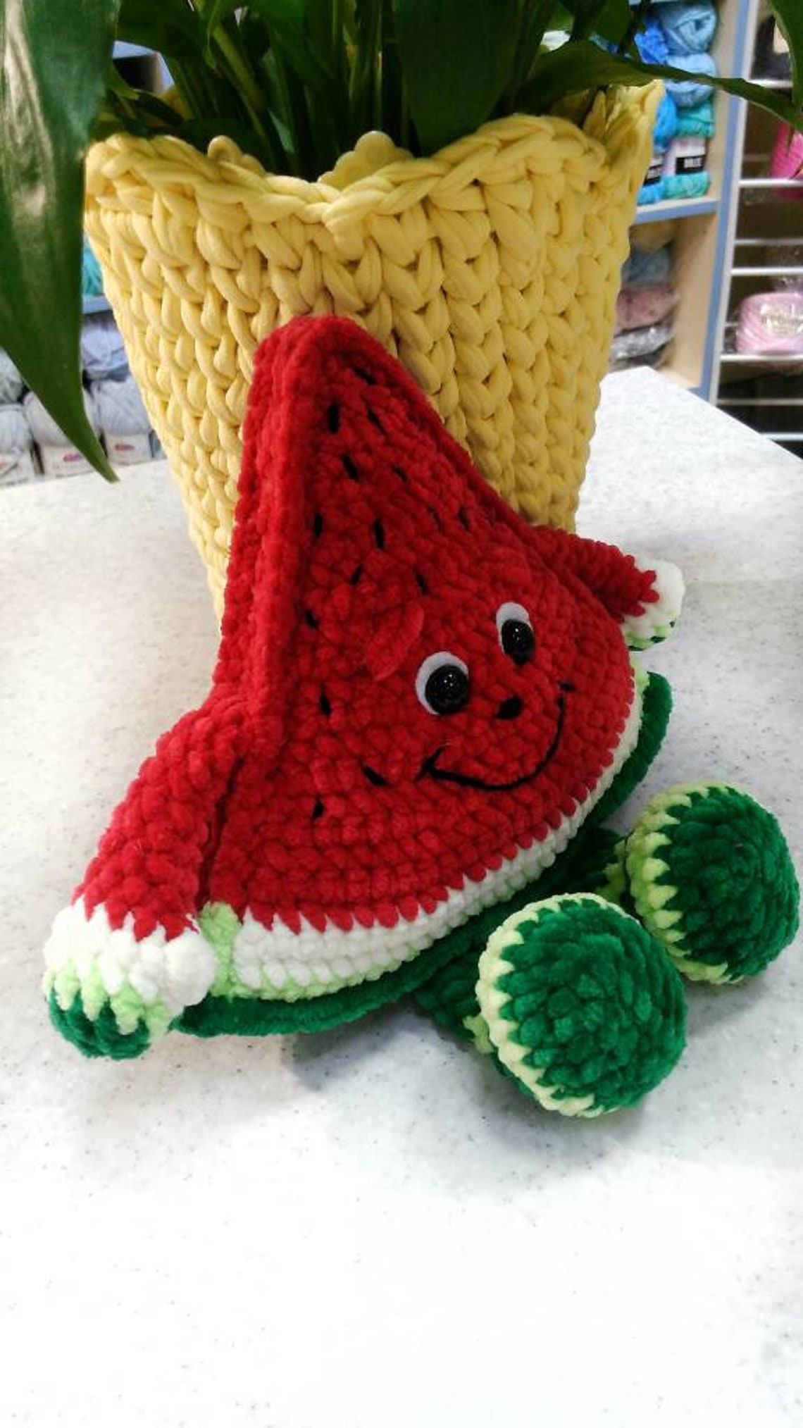 Watermelon toy for babies Stuffed unique plush toy Crochet Etsy