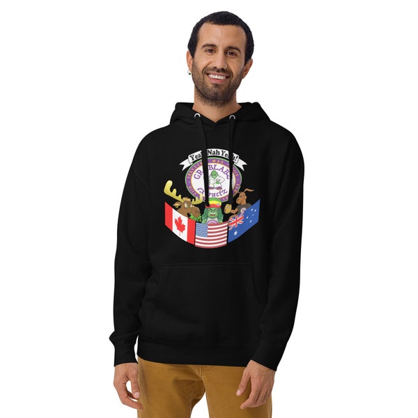 GrabLabz Extractz Co USA, Canada, Australia Flags Unisex Hoodie Unisex Hoodie in 5 Colors.