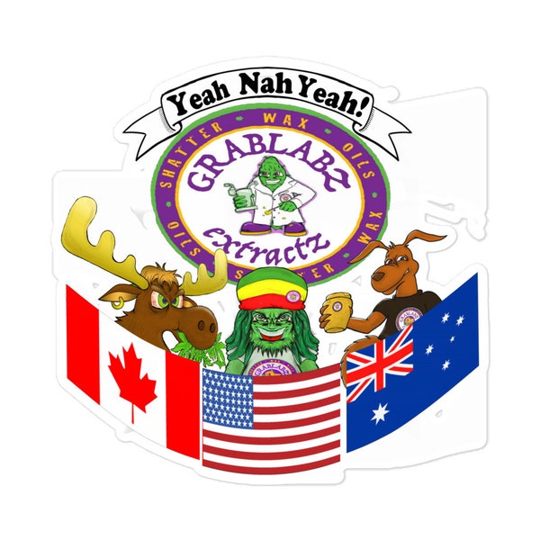 GrabLabz Extractz Co USA, Canada, Australia Flags Kiss Cut Bubble-free stickers