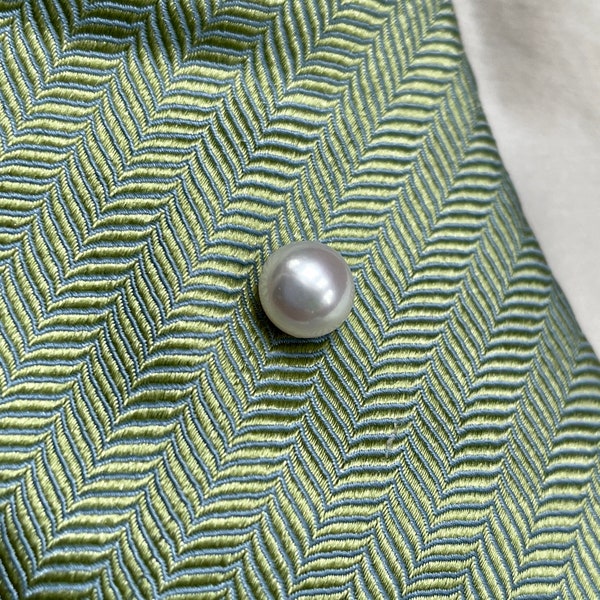 White pearl tie tack, sterling silver cravat pin, mens wedding accessory, best man gift, dad gift