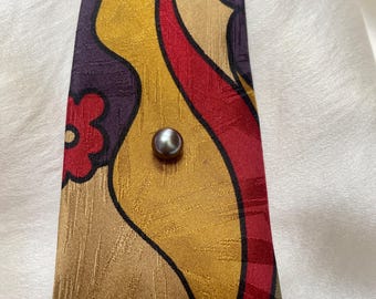 Black pearl tie pin, groomsman’s cravat pin, cultured pearl stock pin, tie accessories, anniversary gift for him, unique gifts for men