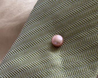Pink Freshwater Pearl Tie Stud: Sterling Silver Cravat Pin