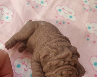 Full body silicone baby puppy dog 4" bulldog