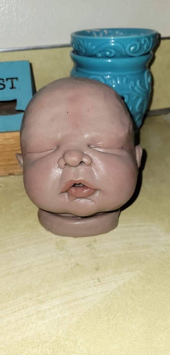 Silicone Baby Head Blank to make a 12" Cuddle Baby Unpainted 