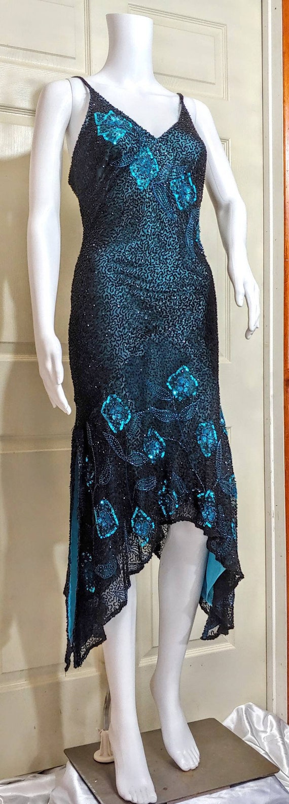 Vtg. Scala Blue Beaded Dress - Etsy