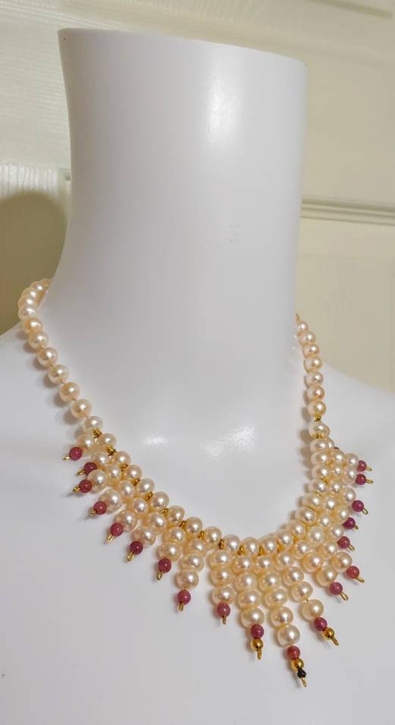 Pearl And Ruby Necklace